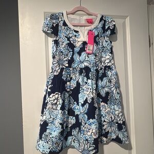 NWT. Louise dress. Size 10. Low tide navy. Bouquet all day. Lilly Pulitzer